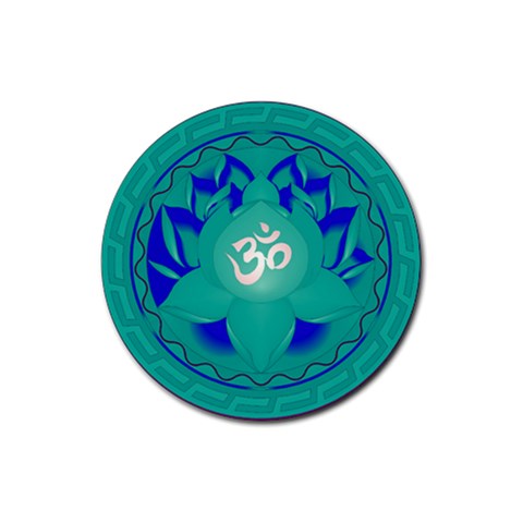 OM Lotus Rubber Round Coaster (4 pack) from ArtsNow.com Front