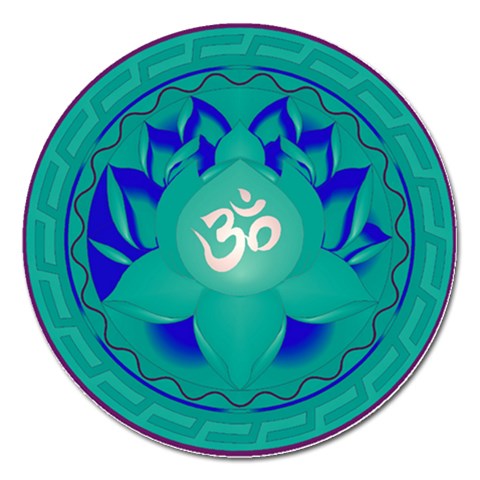 OM Lotus Magnet 5  (Round) from ArtsNow.com Front