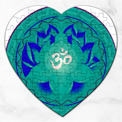 OM Lotus Jigsaw Puzzle (Heart) from ArtsNow.com Front