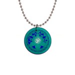 OM Lotus 1  Button Necklace