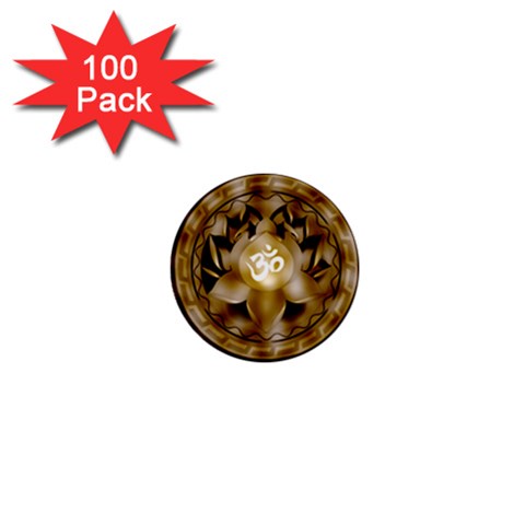 OM Lotus 1  Mini Button (100 pack)  from ArtsNow.com Front