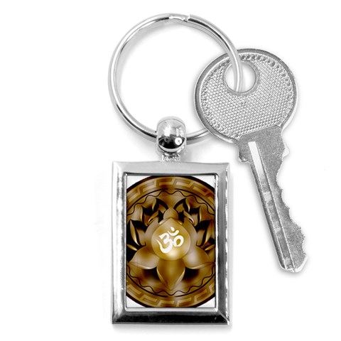 OM Lotus Key Chain (Rectangle) from ArtsNow.com Front