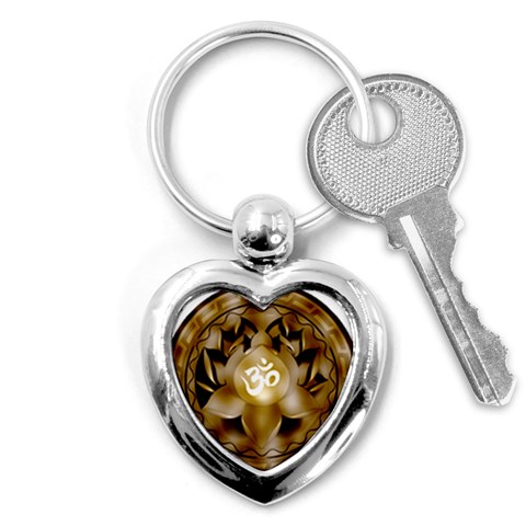 OM Lotus Key Chain (Heart) from ArtsNow.com Front