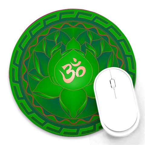 OM Lotus Round Mousepad from ArtsNow.com Front