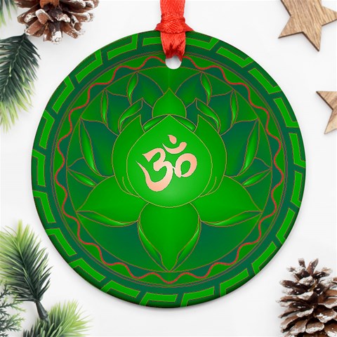 OM Lotus Ornament (Round) from ArtsNow.com Front
