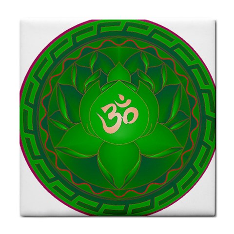 OM Lotus Tile Coaster from ArtsNow.com Front