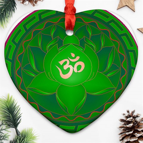 OM Lotus Ornament (Heart) from ArtsNow.com Front