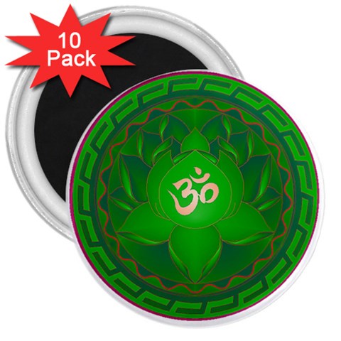 OM Lotus 3  Magnet (10 pack) from ArtsNow.com Front