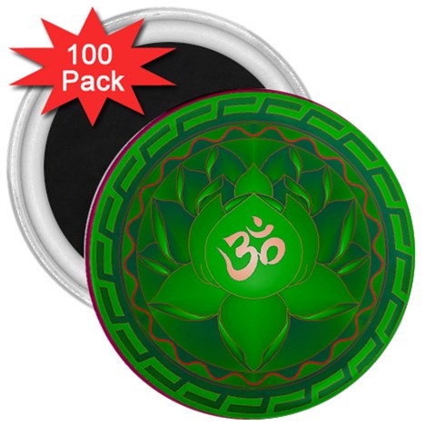 OM Lotus 3  Magnet (100 pack) from ArtsNow.com Front