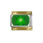 OM Lotus Gold Trim Italian Charm (9mm)