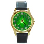 OM Lotus Round Gold Metal Watch