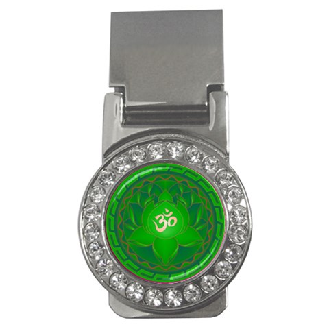 OM Lotus Money Clip (CZ) from ArtsNow.com Front