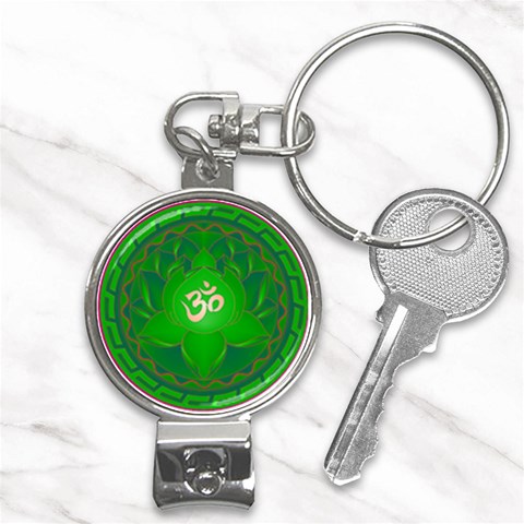 OM Lotus Nail Clippers Key Chain from ArtsNow.com Front