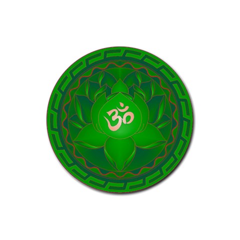 OM Lotus Rubber Round Coaster (4 pack) from ArtsNow.com Front