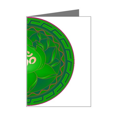 OM Lotus Mini Greeting Card from ArtsNow.com Left