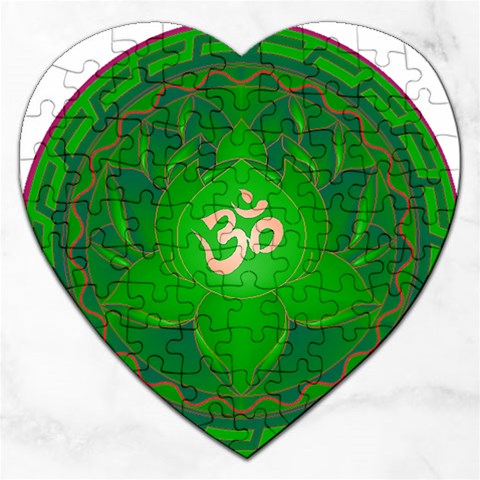 OM Lotus Jigsaw Puzzle (Heart) from ArtsNow.com Front