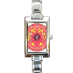 OM Lotus Rectangular Italian Charm Watch