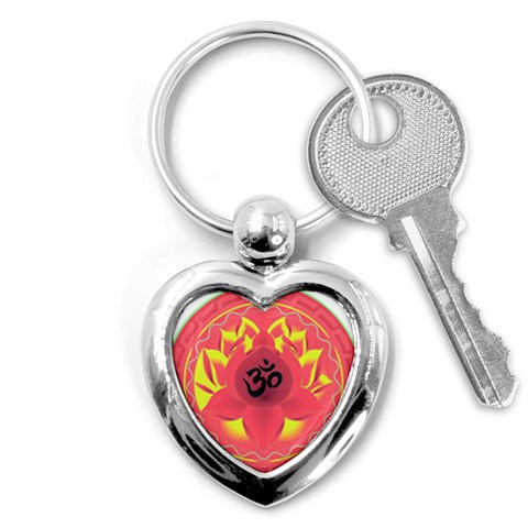 OM Lotus Key Chain (Heart) from ArtsNow.com Front