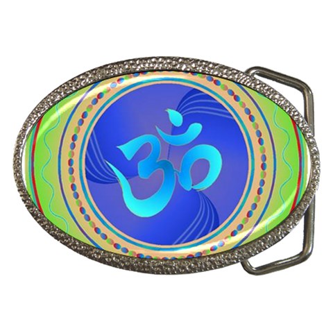 OM mandala Belt Buckle from ArtsNow.com Front