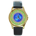 OM mandala Round Gold Metal Watch