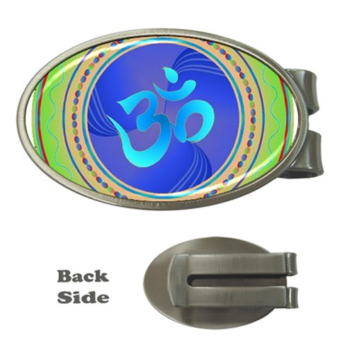 OM mandala Money Clip (Oval) from ArtsNow.com Front