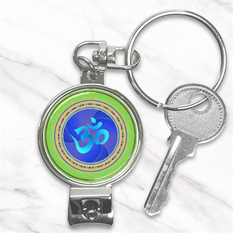 OM mandala Nail Clippers Key Chain from ArtsNow.com Front
