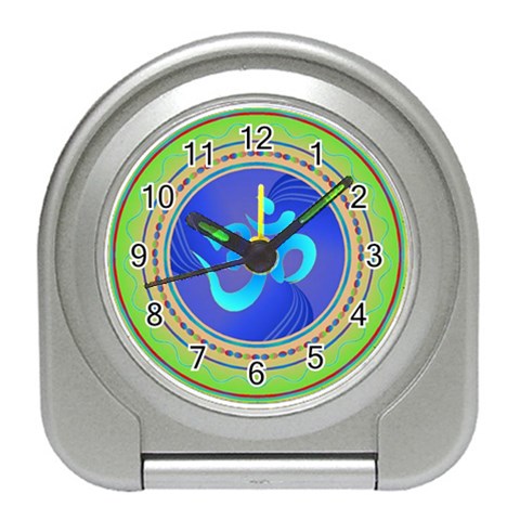 OM mandala Travel Alarm Clock from ArtsNow.com Front