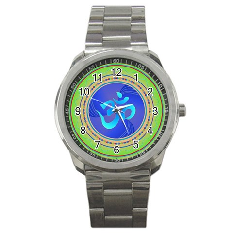 OM mandala Sport Metal Watch from ArtsNow.com Front