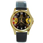 Game Of Thrones And Spoilers And Pirates2 Round Gold Metal Watch