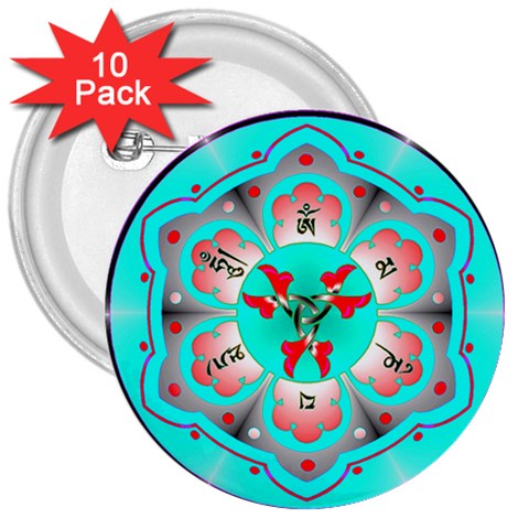 OMPH 3  Button (10 pack) from ArtsNow.com Front