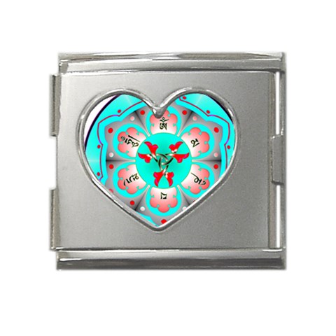 OMPH Mega Link Heart Italian Charm (18mm) from ArtsNow.com Front