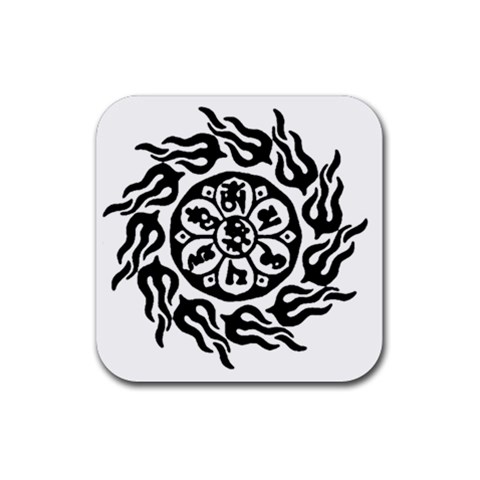 OMPH B&W Rubber Coaster (Square) from ArtsNow.com Front