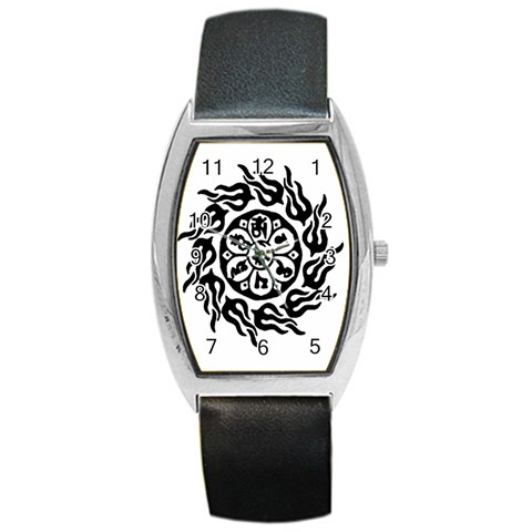 OMPH B&W Barrel Style Metal Watch from ArtsNow.com Front