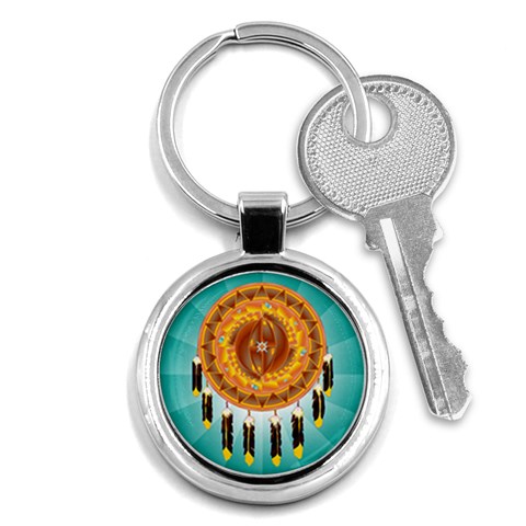 Cheyenne Key Chain (Round) from ArtsNow.com Front