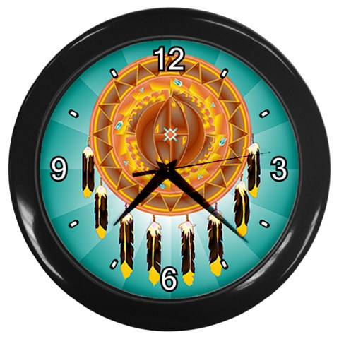 Cheyenne  Wall Clock (Black with 4 white numbers) from ArtsNow.com Front