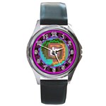 Mayan Round Metal Watch