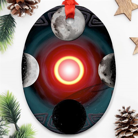 4 Moons Ornament (Oval) from ArtsNow.com Front
