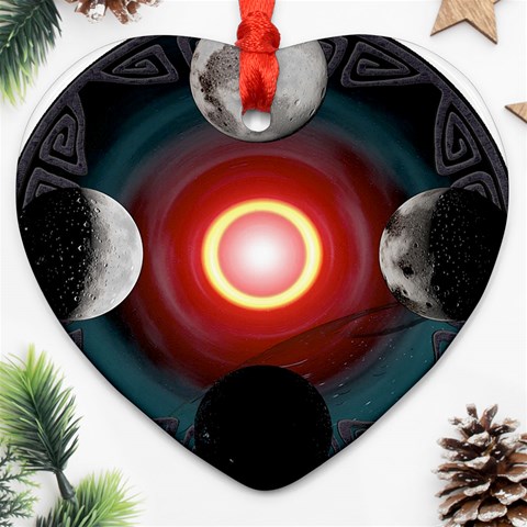 4 Moons Ornament (Heart) from ArtsNow.com Front