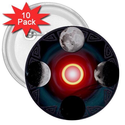 4 Moons 3  Button (10 pack) from ArtsNow.com Front