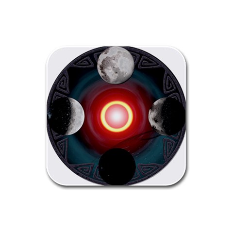 4 Moons Rubber Square Coaster (4 pack) from ArtsNow.com Front