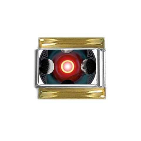 4 Moons Gold Trim Italian Charm (9mm) from ArtsNow.com Front