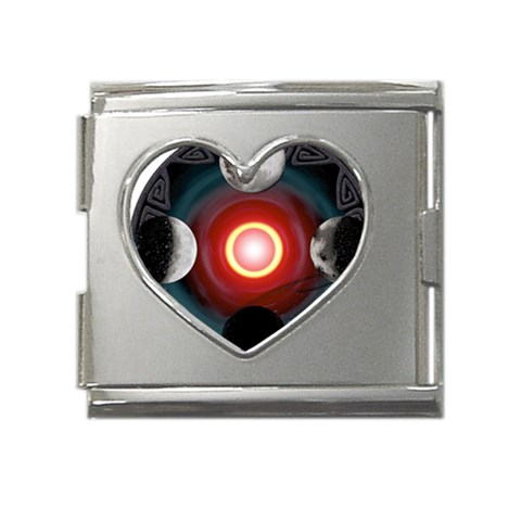 4 Moons Mega Link Heart Italian Charm (18mm) from ArtsNow.com Front