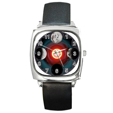 4 Moons Square Metal Watch from ArtsNow.com Front