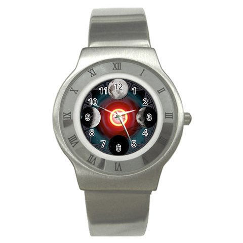 4 Moons Stainless Steel Watch from ArtsNow.com Front