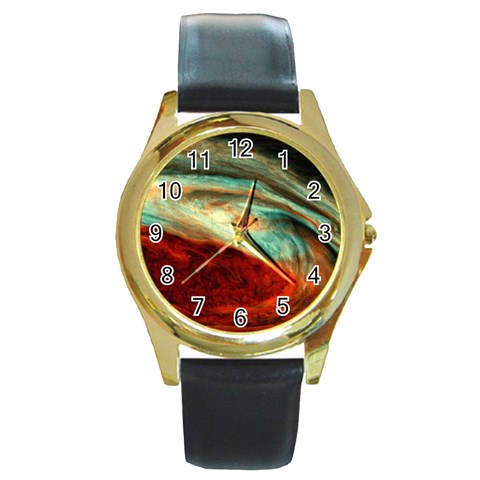 Nebula 1 Round Gold Metal Watch from ArtsNow.com Front
