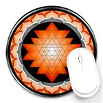 Orange_Sri_Yantra Round Mousepad