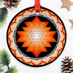 Orange_Sri_Yantra Ornament (Round)