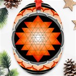 Orange_Sri_Yantra Ornament (Oval)