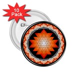 Orange_Sri_Yantra 2.25  Button (10 pack)