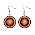 Orange_Sri_Yantra 1  Button Earrings